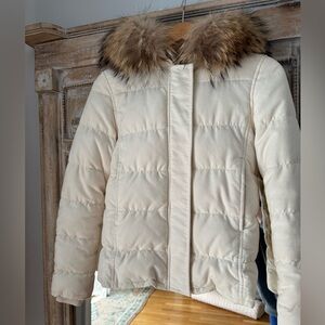 Theory Down Puffer Jacket w/Real Fur Trimmed Hood